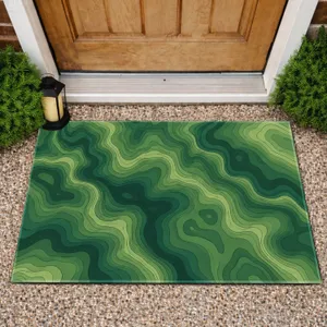 Green Topographic Contour Lines for Calm Nature-Inspired Entryways and Modern Interiors Doormat