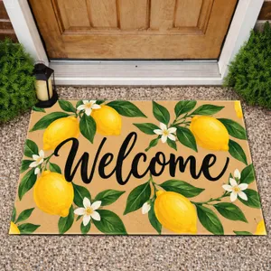 Lemon Welcome Entryway Decor for Cheerful Springtime Homecomings and Kitchen Lovers Doormat