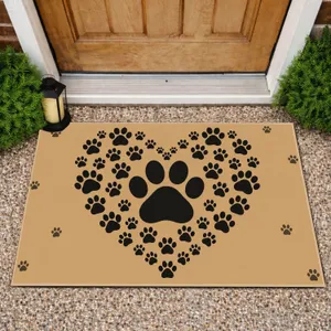 Heart Paw Prints for Cozy Pet-Loving Homes and Everyday Entryway Charm with Pets Doormat