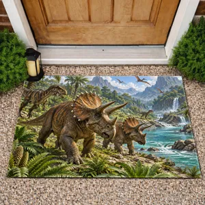 Prehistoric Dinosaur River Valley for Imaginative Playrooms and Curious Young Explorers Doormat