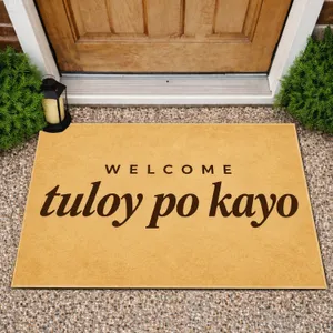 Filipino Tuloy Po Kayo Welcome Lettering for a Warm Southeast Asian Home Entry Accent Doormat