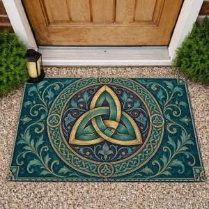 Celtic Trinity Knot Medallion for Rustic Entryways and Timeless Heritage-Inspired Homes Doormat