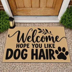 Welcome Dog Hair Saying for Pet Lovers, Playful Entryway Greeting for Dog Owners Doormat