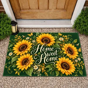 Sunflower Home Sweet Home for Cozy Autumn Entryways and Welcoming Farmhouse Homes Doormat