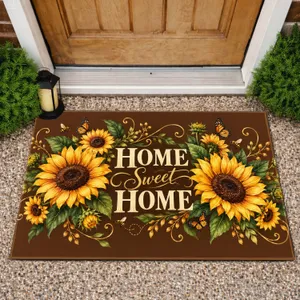Sunflower Home Sweet Home Farmhouse Welcome Accent for Cozy Autumn Country Entryways Doormat