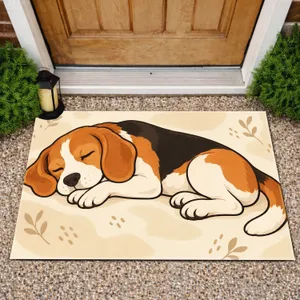 Sleeping Beagle Dog for Cozy Home Comfort and Cheerful Pet Lover Living Spaces Everyday Doormat