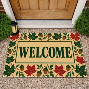 Autumn Maple Leaves and Acorns for a Warm, Welcoming Seasonal Home Entryway Doormat