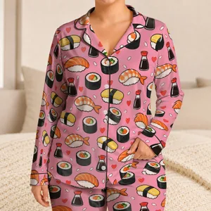 Playful Sushi and Maki Rolls for Cozy Evenings at Home for Kids Satin Pajamas Set