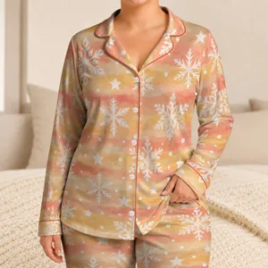 Pastel Snowflake Stars and Dots for Cozy Winter Nights and Holiday Gifting for Him Satin Pajamas Set