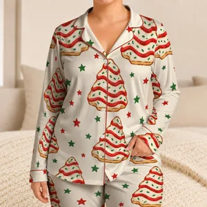 Christmas Tree Snack Cakes for Cozy Holiday Mornings and Festive Gifting Satin Pajamas Set