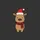 Festive Celebrators' Whimsical Tan-Brown Reindeer with Red Buffalo Plaid Scarf & Christmas Santa Hat Art Sweatshirt - 2