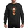Festive Celebrators' Whimsical Tan-Brown Reindeer with Red Buffalo Plaid Scarf & Christmas Santa Hat Art Sweatshirt - 1