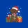 Chocolate Lab Lovers' Cheerful Puppy Red Green Christmas Lights Striped Scarf Gifts White Stars Sweatshirt - 2