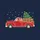 Dog Parents' Distressed Vintage Red Pickup Truck with Four Golden-Brown Doodle Dogs Festive Snow Scene Sweatshirt - 2