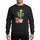 Christmas Plant Lovers' Whimsical Watercolor Saguaro Cactus Red Santa Hat Multi-Color Lights Pot & Gift Sack Sweatshirt - 1