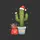 Christmas Plant Lovers' Whimsical Watercolor Saguaro Cactus Red Santa Hat Multi-Color Lights Pot & Gift Sack Sweatshirt - 2