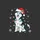 Siberian Husky Lovers' Festive Black White Grey Husky in Red Santa Hat & Multicolor Christmas Lights Sweatshirt - 2