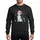Siberian Husky Lovers' Festive Black White Grey Husky in Red Santa Hat & Multicolor Christmas Lights Sweatshirt - 1