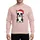 Kids' Whimsical Black White Boston Terrier Puppy Red Santa Hat Striped Candy Cane Christmas Art Sweatshirt - 1