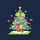 School Custodian Vibrant Cleaning Supply Christmas Tree Flat Art with Golden Star, Wrapped Gifts, & Snowflakes Sweatshirt - 2
