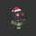 Black Labrador Lovers Playful Cartoon Black Lab Santa Hat Red Green Scarf Santa Reindeer Reflections Sweatshirt - 2