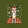 Wolf Lovers' Majestic Wolf with Santa Hat Reindeer Antlers Festive Red Gold Green Gifts Sweatshirt - 2