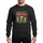 Yorkie Dog Lovers' Whimsical Christmas Yorkshire Terrier Elf Santa Reindeer Hats Bright Green Red Holly Lights Snowflakes Sweatshirt - 1