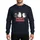 Cat Lovers' Whimsical Cartoon Christmas Cats Red Yellow Lights 'MEOWY CATMAS' Black Design Sweatshirt - 1