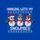 Holiday Celebrators' Humorous Ugly Pixel Art 'Hanging With My Snowmies' Snowmen Red Green Gold Graphic Sweatshirt - 2