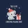 Holiday Animal Lovers' Whimsical Light Grey Baby Elephant Coral Red Knit Beanie White Snowflakes Red Gift Box Illustration Sweatshirt - 2
