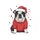Bulldog Lovers' Adorable English Bulldog, Vibrant Red Santa Hat & Knitted Sweater, Cream & Black Fur Christmas Vector Art Sweatshirt - 2