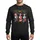 Dog Lovers' Festive Japanese Chin Christmas Stocking Flat-Color Illustration with Red, Green, Gold Garland & Snowflakes Sweatshirt - 1