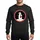 Jazz & Christmas Enthusiasts' Hand-drawn Flat Art Polar Bear Playing Red Saxophone Festive Snowflakes Black Red Circular Frame Sweatshirt - 1