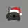 French Bulldog Lovers' Crisp Black Frenchie Red Santa Hat Christmas Flat Graphic Design Sweatshirt - 2