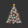 Festive Skull Art Enthusiasts' Vibrant Christmas Tree with Red Green Santa Hats Golden Star & Multi-Color Lights Sweatshirt - 2
