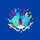 Figure Skaters' Energetic Aqua Teal Blue Ice Skates Hot Pink Purple Orange Splashes Sweatshirt - 2