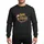 Holiday Enthusiasts' Gold Glitter Lolli Claus, Leopard Print Script, Santa Hat, Red Scarf & Festive String Lights Sweatshirt - 1