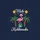 Tropical Holiday Fans' Whimsical Pink Flamingo Red Santa Hat Palm Tree Mele Kalikimaka Festive Design Sweatshirt - 2