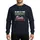 Workplace Holiday Humor Black Festive Graphic with White Green Red Typography, Arched Christmas Lights, Santa Hat & Stylized Trees Snowflakes Sweatshirt - 1