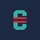 Women's Bold Geometric Teal-Cyan Capital C Two Bright Red Stripes Collegiate Style Sweatshirt - 2