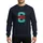 Women's Bold Geometric Teal-Cyan Capital C Two Bright Red Stripes Collegiate Style Sweatshirt - 1