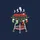 Holiday Grill Masters' Vibrant Cartoon BBQ Grill with Two Sizzling Red Steaks, Santa Hat, Multicolor Christmas Lights, & Candy Cane Stripes Sweatshirt - 2