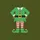 Christmas Costume Fans' Minimalist Geometric Elf Tunic, Kelly Green, Red Striped Pants, Gold Belt Buckle & Pointed Bell Shoes Sweatshirt - 2
