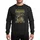 Fishing Enthusiasts' Vibrant Vintage El Salvador Lago de Güija Art with Leaping Forest Green Bass, Golden Orange Script & Sage Accents Sweatshirt - 1