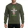 Christmas Families' Whimsical Green Elf Hat, Red White Striped Legs & 'THE FAVORITE ELF' White Text Sweatshirt - 1