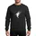 Skiing Enthusiasts' Dynamic White Skier Silhouette Geometric Snow Shards Black Panel Sweatshirt - 1