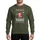 Pickleball Players' Festive Fun Bold Dabbing Santa Pickleball Ugly Christmas Red White Green Pixelated Fair Isle Pattern Sweatshirt - 1