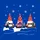 Crafters' Whimsical Red Gnomes Sewing & Quilting on Snowy Black Christmas Background Sweatshirt - 2