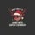 Christmas Lovers' Playful Winking Reindeer Red Santa Hat Black Sunglasses White Distressed Text Yellow Stars Sweatshirt - 2