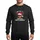 Christmas Lovers' Playful Winking Reindeer Red Santa Hat Black Sunglasses White Distressed Text Yellow Stars Sweatshirt - 1